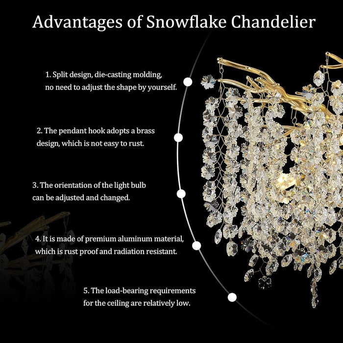23Inch Gold CrystalBeadChandelier 8Light Ceiling Fixture