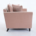Oversized Chenille Accent Chair Pale Pink Cushions