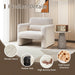 33.86" Accent Chairs, Modern Sherpa Fabric Armed Chair Comfy Upholstered Armchair Leisure Single Sofa Chair with a Waist Pillow for Bedroom, Office and Living Room