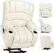 Off-White Power Recliner with Massage & Heat