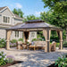 12x16 Brown Gazebo Polycarbonate Roof Aluminum Frame