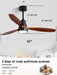 Ceiling Fan with Lights, 52 Inch Low Profile Flush Mount Mordern Wood Ceiling Fan with Remote for Indoor Farmhouse Bedroom Living Room Outdoor Patio Porch, Reversible DC Motor, Noiseless