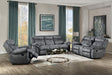 Gray Velvet Recliner Loveseat with USB