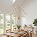 Modern Gold Chandelier for Dining Room,12-Light Gold Chandeliers,34 Inch Large Industrial Hanging Light Fixture for High Ceilings for Living Room, Kitchen, Entryway,Foyer