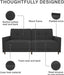 Black Faux Leather Futon Sofa Bed: Modern, Button-Tufted