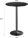 round Bar Table, Cocktail Tables with Metal Base & MDF Top, for Bistro Pub, Cafe, Black