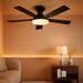 Ceiling Fans with Lights, 52 Inch Flush Mount Ceiling Fan with Remote Control, Wall Remote, Reversible, 3CCT, Dimmable, Noiseless DC Motor, Black Low Profile Ceiling Fan for Bedroom, Farmhouse