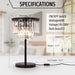 3 Lights Crystal Table Lamp, Bedside Lamp for Bedroom