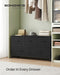Dresser for Bedroom, Chest of Drawers, Steel, MDF, 5 Non-Woven Fabric Drawers, Storage Organizer Unit, Closet, Entryway, Ink Black and Ebony Black ULGS322B01S