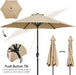 9FT Patio Umbrella Outdoor with Heavy Duty Base Included,Table Umbrella with Push Button Tilt and Crank, UV Protection Waterproof for Yard/Outdoor/Wedding Parties and Events - Tan