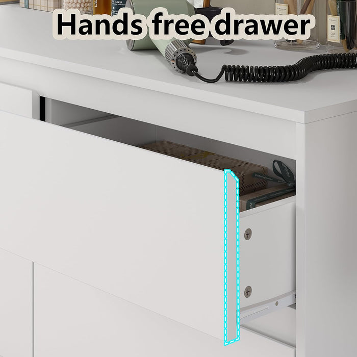 Modern 9 Large Storage Drawers Dresser for Clothes Organizer, White Modern Chest of Drawers for Closet, 60" Long Drawer Organizer Cabinet for Bedroom,Living Room,Entryway,Hallway
