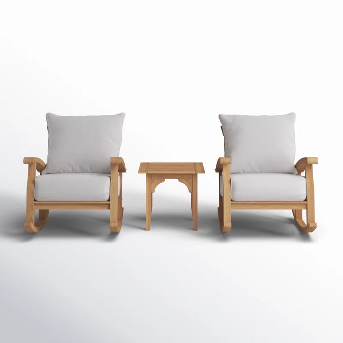 Summerton Teak 2 - Person Patio Conversation Sets with Cushions