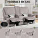 Loveseat Recliner, RV Reclining Loveseat, Home Theater Seating, Manual Loveseat with Console, 4 Cup Holders, 2-Seater Recliner Sofa, RV Furniture (Light Grey, Loveseat with Console)