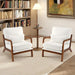 Cream Mid Century Modern Upholstered Accent Chairs