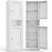 67 Inches Tall Narrow White Adjustable StorageCabinet