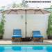 15Ft Double-Sided Patio Umbrella, Outdoor Extra Large Umbrella W/Hand-Crank System & Air Vents, Market Twin Umbrella W/ 12-Rib Sturdy Metal Frame for Poolside, Garden Backyard (Beige)