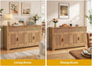 59" Fluted Buffet Cabinet with Storage Natural Oak