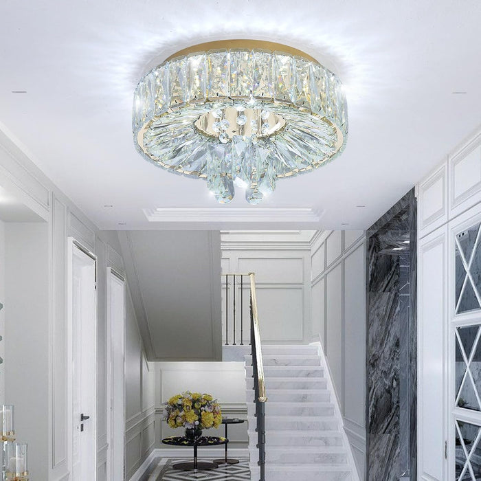 Mini Crystal Chandelier 11.8In Diameter Dimmable Light