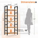 Industrial SolidWood Five Tier Bookcase Living Room