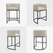 Counter Height Bar Stools Set of 2, 24 Inch Seat Height Barstools for Dining Room, Fabric Upholstered Bar Chair for Kitchen Island, Linen Counter Stools with Metal Legs, Beige