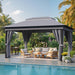 Outdoor 10'X 13' Gazebo,Large Soft Top Deck Gazebo with Mosquito Netting, Heavy Duty Metal Frame Canopy with Expansion Bolts and Double Roofs，Party Tent & Shelte for Backyard, Garden (Grey)