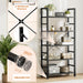 Book Shelf, 5 Tier Bookcase, Modern Tall Bookshelf for Garage Kit, Cds, Movies, Industrial Corner Storage Organizer for Bedroom Home Office Kitchen Living Room, Black