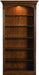 Cherry Veneer Bookcase with Distressed-Finish, Tall Open Bookshelf and Wood Shelves for Office or Bedroom Use, Brown