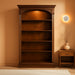 Cherry Veneer Bookcase with Distressed-Finish, Tall Open Bookshelf and Wood Shelves for Office or Bedroom Use, Brown