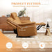 Power Loveseat Recliner Sofa for Adults, Breathable Faux Leather Double Reclining Loveseat Sofa with Console, Cup Holders and Hidden Storage, Electric Daul Recliner for Living Room, Brown