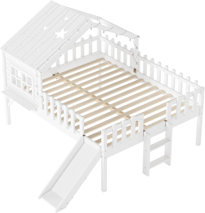 Luxurious FullSize Loft Bed With BuiltIn LEDLights