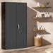 Locking Metal Storage Cabinet 72InchTallBlackFinish