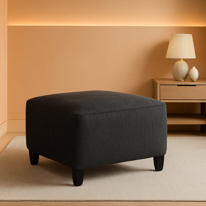 Abinger Contemporary Square Ottoman, Dark Gray