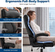 Office Chair, High Back Ergonomic Desk Chair with Inflatable Lumbar Support for Lower Back Pain Relief, Executive Leather Computer Chair with Rocking Function & Padded Flip-Up Arm
