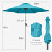9Ft Patio Umbrella Outdoor - Table Umbrella with Push Button Tilt and Crank, UV Protection, 6 Sturdy Ribs, Market Umbrella for Garden, Deck, Backyard, Lawn, Pool and Beach(Aqua Blue)