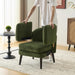 30.3" Wide Modern Barrel Accent Armchair with Track Armrest, Solid Wooden Legs, Comfy Upholstered Club Chair,Round Single Home Sofa for Living Room, Bedroom, Reading Room, Corduroy Green