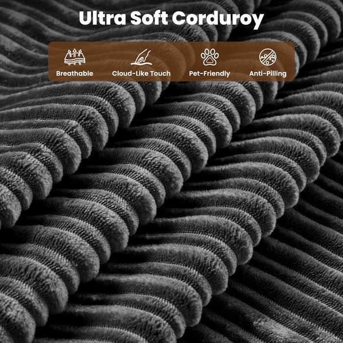 Grey Corduroy 81 Inch Ultracomfort Foldable SofaBed