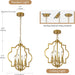 Brushed Gold 4-Light Geometric Dining Pendant Chandelier