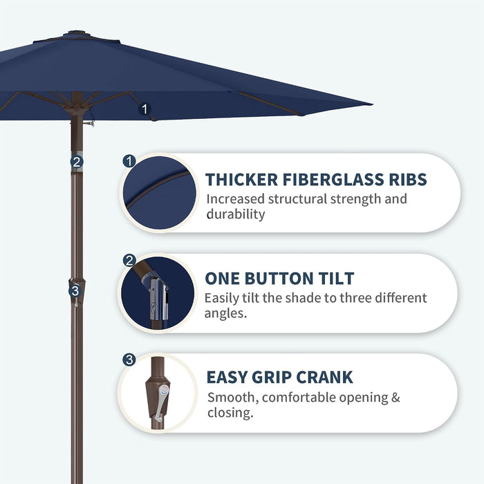 Patiokingdom 11FT Patio Umbrella,Outdoor Market Table Umbrella with Push Button Tilt and Crank,8 Sturdy Fiberglass Ribs,Uv Protection for Pool,Backyard,Garden,Deck