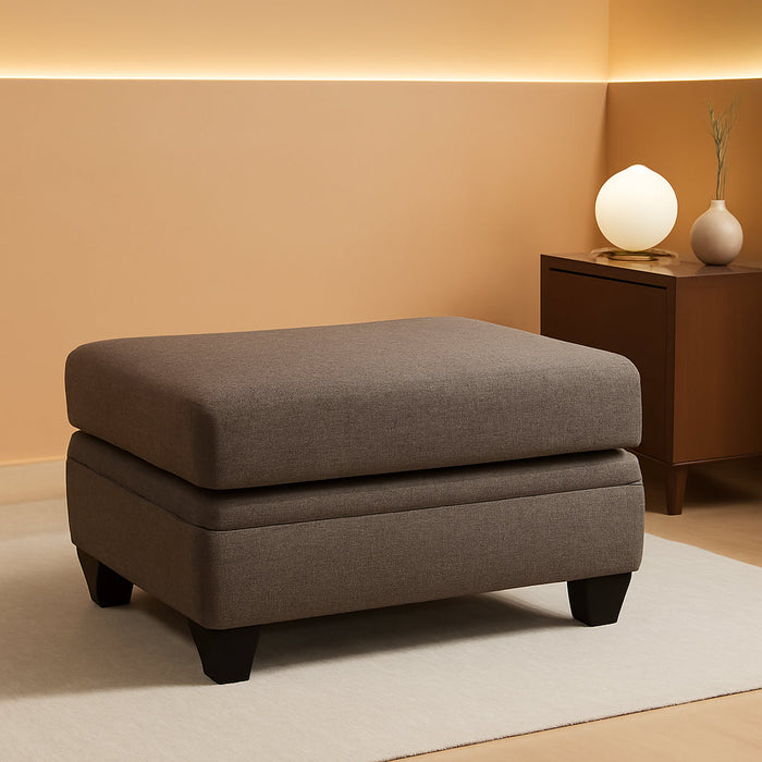 Stonemeade Contemporary Upholstered Rectangular Ottoman, Dark Brown