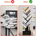 8 Tier Tree Bookshelf with Drawer, Free Standing Wood Bookcase for Living Room, Bedroom, Home Office, Space Saving Storage Organizer Bookshelves for Books, Cds, Vinyl Records- Black