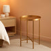 Celia round Metal Foldable Accent Table with Tray Top, Gold