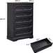 5 Drawer Dresser for Bedroom Farmhouse Black Wood Chest of Drawers for Bedroom Dresser, Rustic 46" Tall Wide Drawers Dressers Wooden Closet Storage Cabinet, Hallway, Living Room