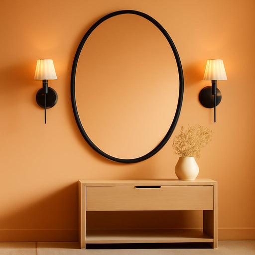 Black Oval Bathroom Mirror 20X28 Inch