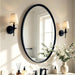 Black Oval Bathroom Mirror 20X28 Inch