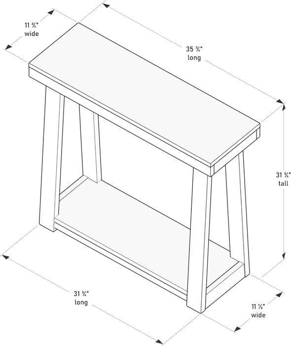 Solid Wood Console Table with Storage, 36 Inch, Sofa Table with Shelf, Narrow Entryway Table for Hallway, behind the Couch, Living Room, Foyer, Easy Assembly, White