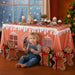Christmas Gingerbread Playhouse 11.8 X 8.5 Ft Large Tablecloth for Kids Table Tent Indoor & Outdoor Table Cover Playhouse for Xmas Family Gathering Winter Holiday Birthday Party Supplies