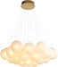 Modern Bubble Chandelier Lighting 19-Light Mid-Century White Glass Globe Chandeliers Cluster Pendant Light Gold Finish Hanging Lamp for Bedroom Living Room