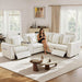 Oversized Modular Sectional Sofa with 2 Power Reclining, Electric Recliner Couch with Storage Console and Adjustable Headrest, Faux Leather 5 Seat Corner Sofa for Living Room-Cream White