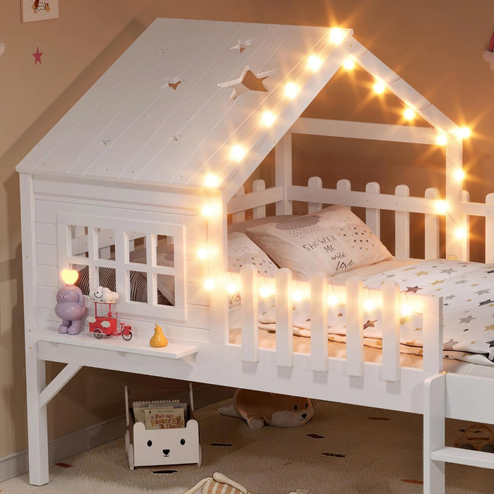 Luxurious FullSize Loft Bed With BuiltIn LEDLights