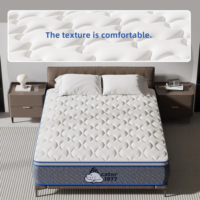 Thickened Memory Foam Queen Mattress(12.9Inchest) Cool Mattress-9-Layer Thickened-Medium Firm,Bed Durable,Edge Reinforcement No Collapse,Top Exhaust System No Damp Heat,No Back Pain-365Day Try